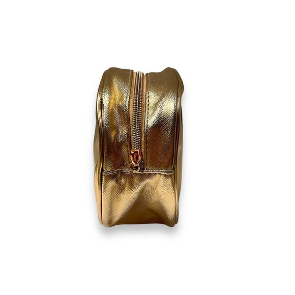 Vince Camuto Metallic Rose Gold Cosmetic Makeup Bag - Picture 4 of 7